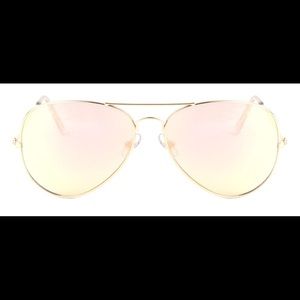 Large Gold Frame & Rose Gold Lens Aviators